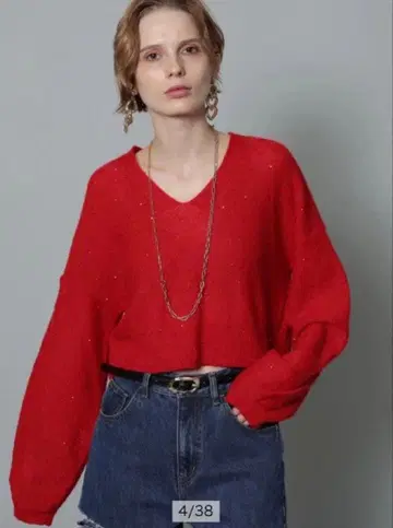 미사용 새상품 택 포함 CADUNE 카듀네 미니 스팽글 니트