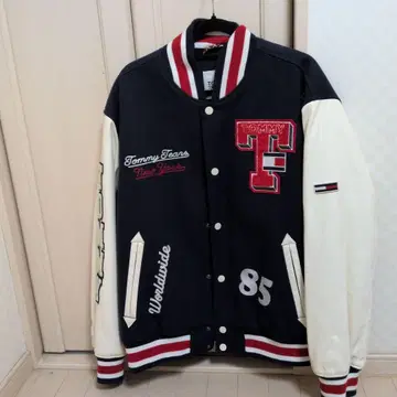 TOMMY JEANS 바시티 자켓 XL 네이비/화이트