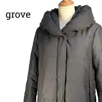 그로브 패딩 자켓 블랙 이중 옷깃 금색 지퍼 푹신푹신 [ L ] 1347