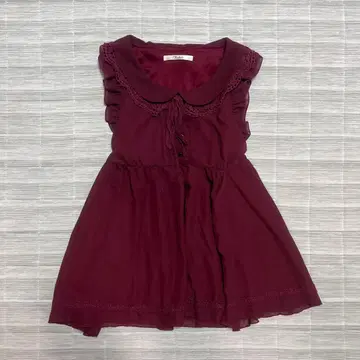 [ 미사용 새상품 ] 버건디 슬리브리스 튜닉