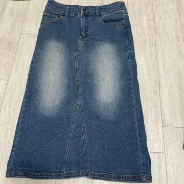 Tina:Jojun 데님 타이트 스커트 슬릿 포함