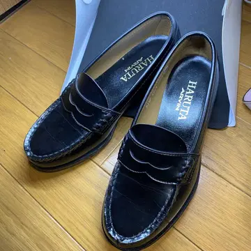 HARUTA 블랙 가죽 로퍼