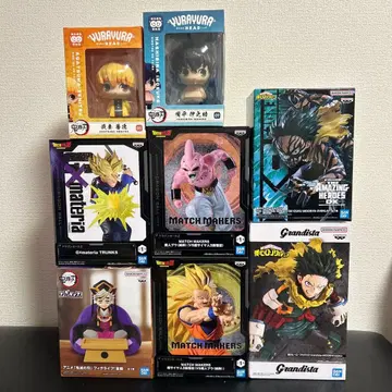 점프 히로아카 드래곤볼 귀멸의 칼날 피규어 8점 묶음 판매