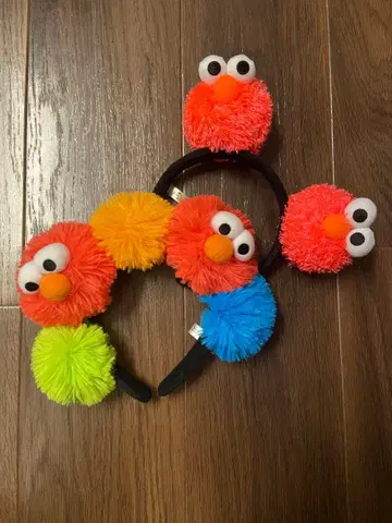 유니버셜 머리띠 세트 엘모 폼폼