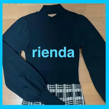 rienda 2way 체크 패턴 플레어 니트 롱 원피스