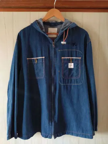 칼 헬무트 후드 부착 데님 후드티 핑크하우스