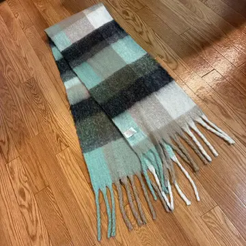 체크 무늬 폴리에스테르 머플러 F