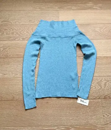 미사용 새상품 론 헤르만 리브 오프숄더 니트 스웨터 긴팔 XS 블루