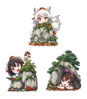 [ 동방 ] 숨바꼭질 텐구 아크릴 스탠드 3종 세트