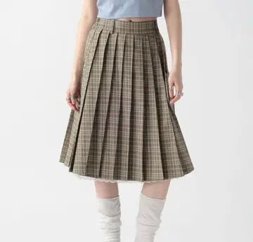 FOREVER 21 체크 무늬 플리츠 스커트