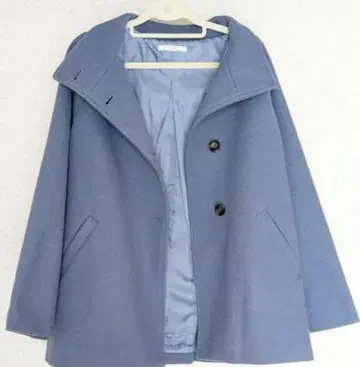 스탠드넥 미들 코트 블루