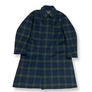 PENDLETON 롱 코트 옴브레 체크 그린 현행 모델 남성용 M