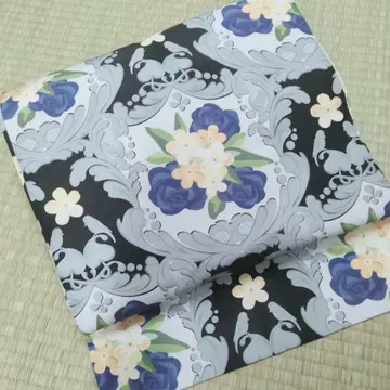 꽃무늬 나고야 오비 새상품 화이트 시오제 새