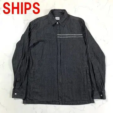 A809 쉽스 데님 셔츠 면 빅 사이즈 블랙 그레이 3L