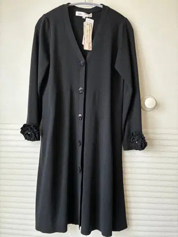 택 포함 새상품 슈퍼 뷰티 롱 가디건 블랙 사이즈 40