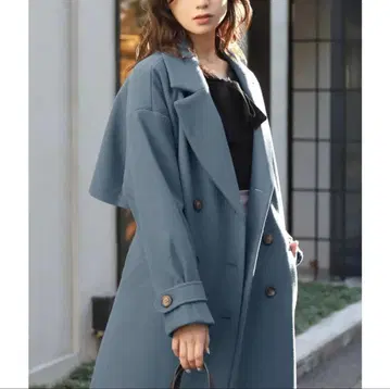 CHILL 윈터 트렌치코트 블루