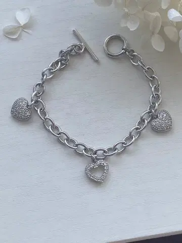 하트형 참 팔찌 실버 925