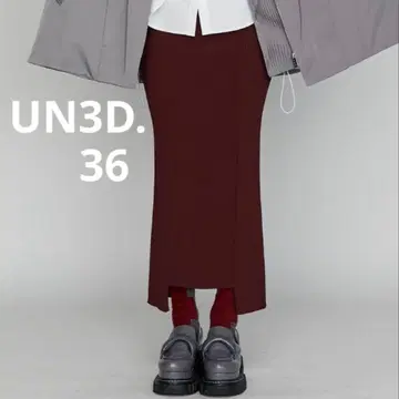 24AW [새상품급] UN3D. 리브 니트 타이트 스커트