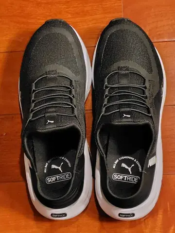 PUMA SOFTRIDE 블랙 스니커즈 슬립온 타입