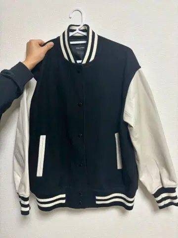 JOURNAL STANDARD 바시티 자켓 블랙/화이트