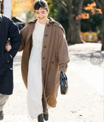 12/16까지 프릭스스토어 체크 무늬 롱 코트