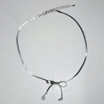 실버 목걸이 리본 리본 초커