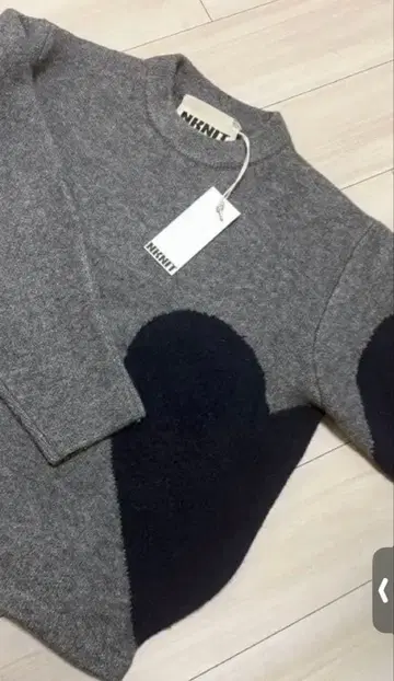 nknit 니트 pattern KNIT 하트 패턴 니트 그레이