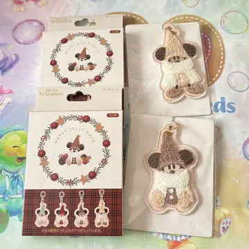 릴린린 키체인 화이트 베이지 브라운 디즈니 크리스마스