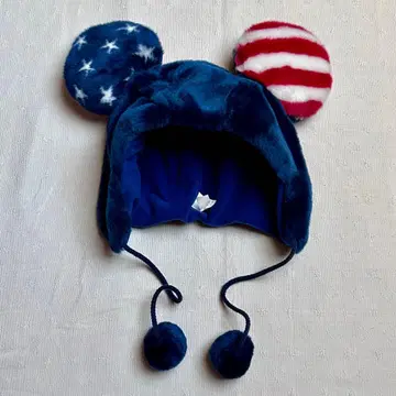 [레어품] 디즈니 미키마우스 팬캡 퍼 성조기 디자인