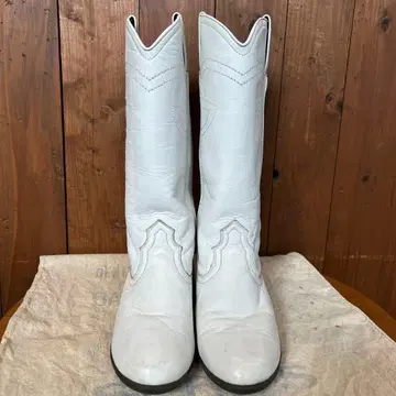 이탈리아제 DAKS 웨스턴 부츠 천연 가죽 화이트 부츠