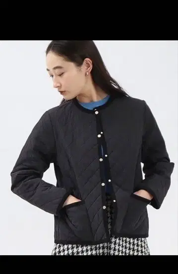 OPAQUE.CLIP 퀼팅 자켓 블랙 M