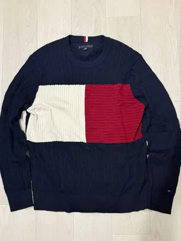 타미힐피거 네이비 케이블 니트 스웨터 XL 사이즈