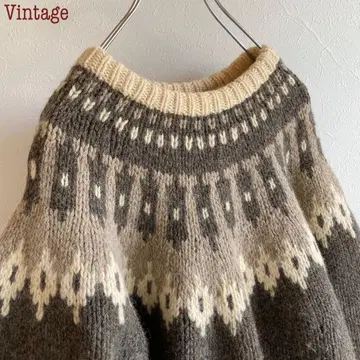 빈티지 페어아일 로게이지 볼륨 로피니트 L 모카 토프