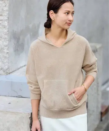 새상품 FRAMeWORK 프레임워크 압축 울 후드 풀오버 베이지