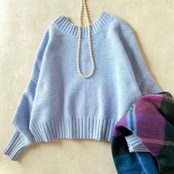 투모로우랜드 울 캐시미어 2WAY 니트 풀오버 블루