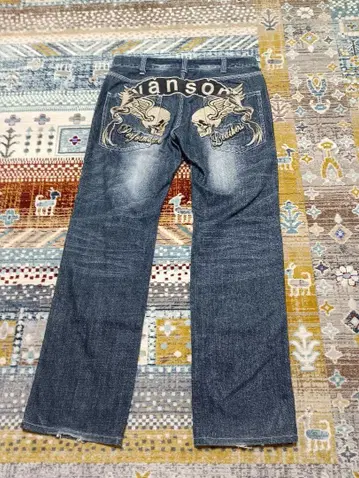 주말 sale vanson 스컬 자수 스트레이트 데님