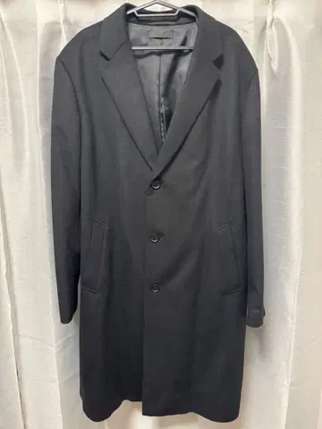 블랙 싱글 브레스티드 울 캐시미어 코트 UNIQLO