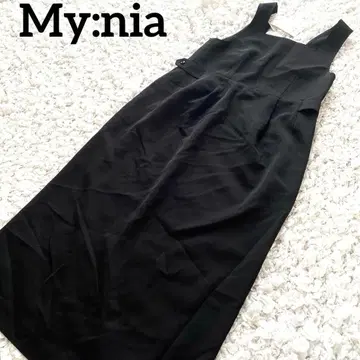 새상품 My:nia 마이니아 점프 스커트 롱 원피스 블랙 턱