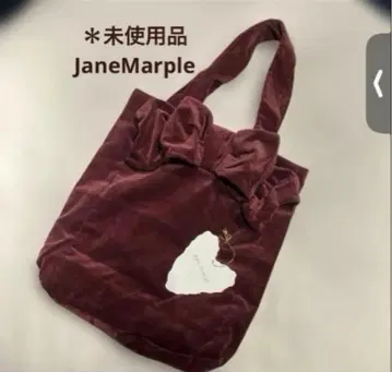 *미사용품 JaneMarple 벨벳 소재의 와이어 리본 토트백
