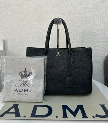 A.D.M.J 토트백 슈링크 가죽 소가죽 주름 핑크 대용량 A4