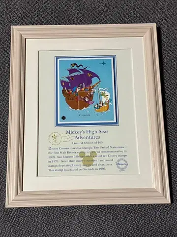디즈니 100장 한정판 우표 프레임