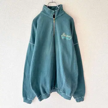 90s 캐나다제 하프 지퍼 원포인트 자수 관광지 수베니어 L