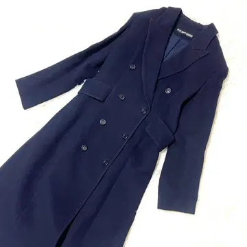 준코 시마다 네이비 더블 롱 체스터 코트 [일본제]