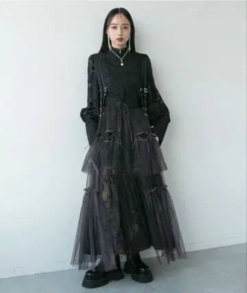 HARE 서스펜더 튤 벨트 스커트