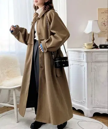 브라운 오버 사이즈 롱 코트