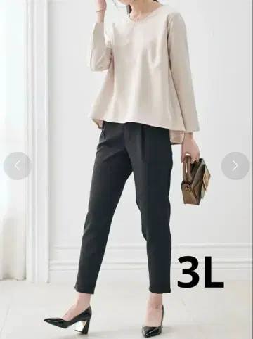 미사용 새상품 라난 Ranan 팬츠 셋업 3L 아이보리 블랙