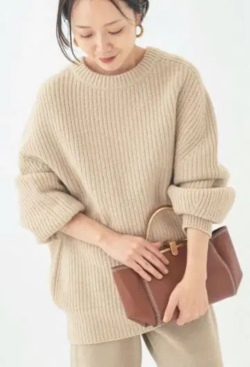 plage 파인 울 카타아제 뉴앙스 크루 풀오버