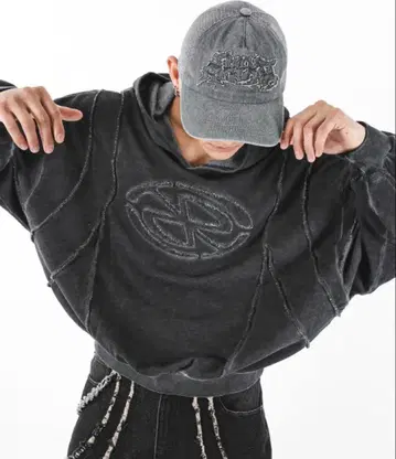 SHORT ROUND 그레이 후디