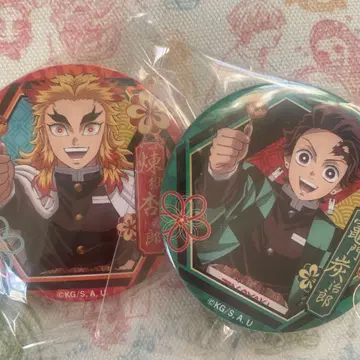 긴다코 귀멸의 칼날 캔뱃지 렌고쿠 쿄쥬로와 카마도 탄지로