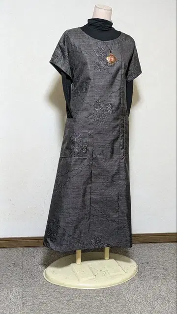 오시마 카스리 기모노 리메이크 롱 원피스 B 15